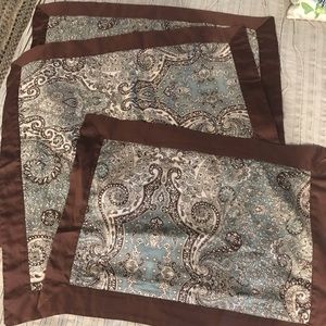 3 Cotton Paisley Pillow COVERS in Excellent Condition!